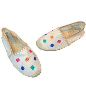 JACK ROGERS Palmer Espadrille SZ 4 Girls Vacation Slippers Slip-On Flats